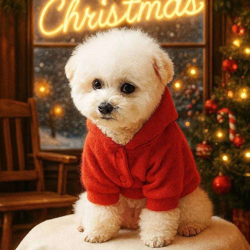 1PC Christmas Elk Pet Clothes Dog Cat Thickened Warm Red Dress H260130
