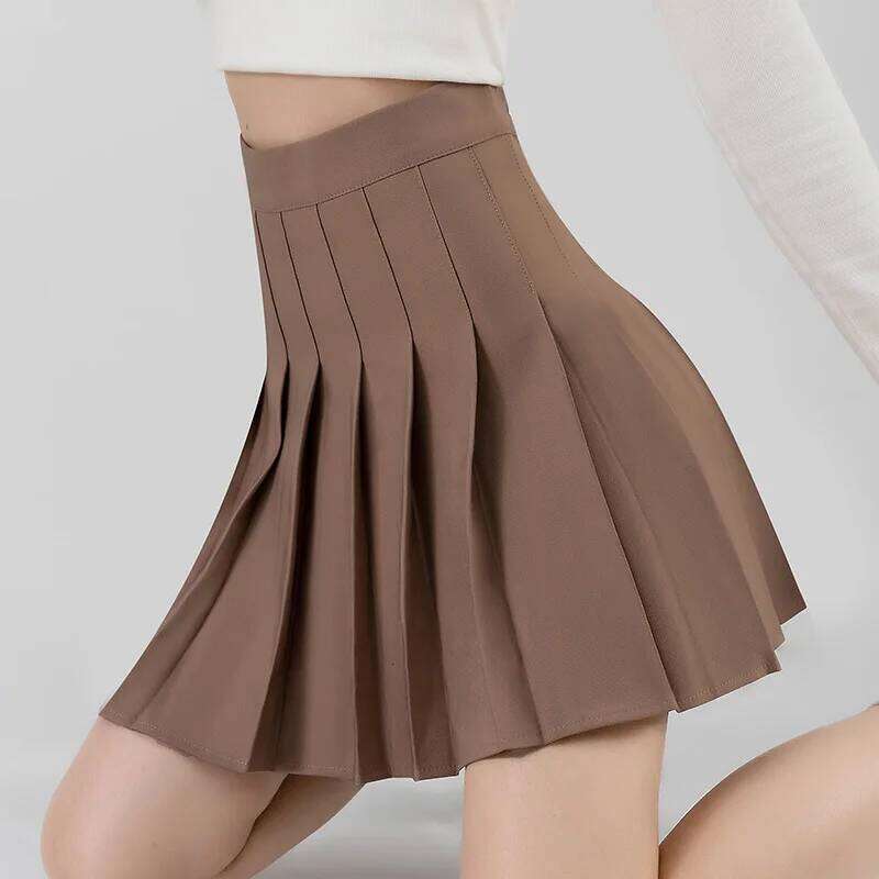Women's Korean Style Miniskirt A-line Rokken College Girls Falda Short De Mujer Black Pleated Skirt with Shorts XJ260131