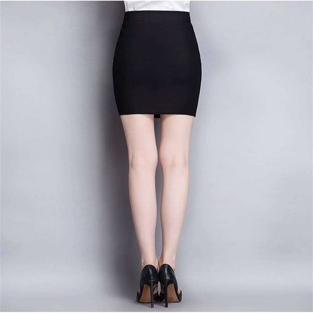 Women Clothing Business Casual Solid Color High Waist Pencil Skirt Summer All-match Slim Mini Dress Office Ladies Black Skirts XJ260131
