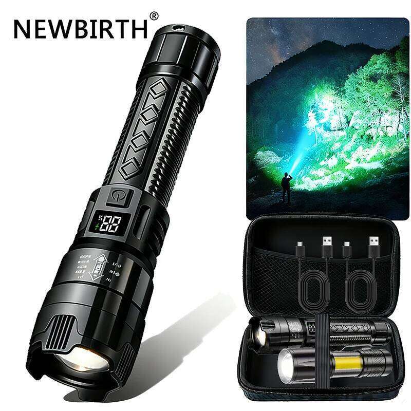 High Strong Power Led Flashlights Tactical Flash Light Torch Ultra Bright Lamp USB Charging Camping Fishing Defensa Zoom Lantern H260131