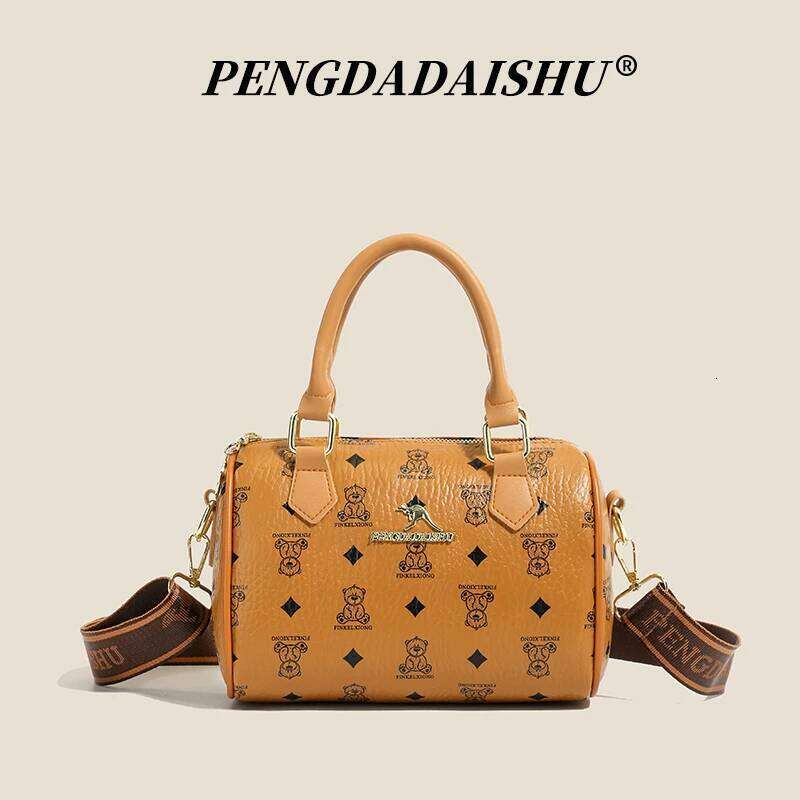 New Retro Printed Boston Handbag, Trendy Bags, Versatile Shoulder Bag, Pillow Bag