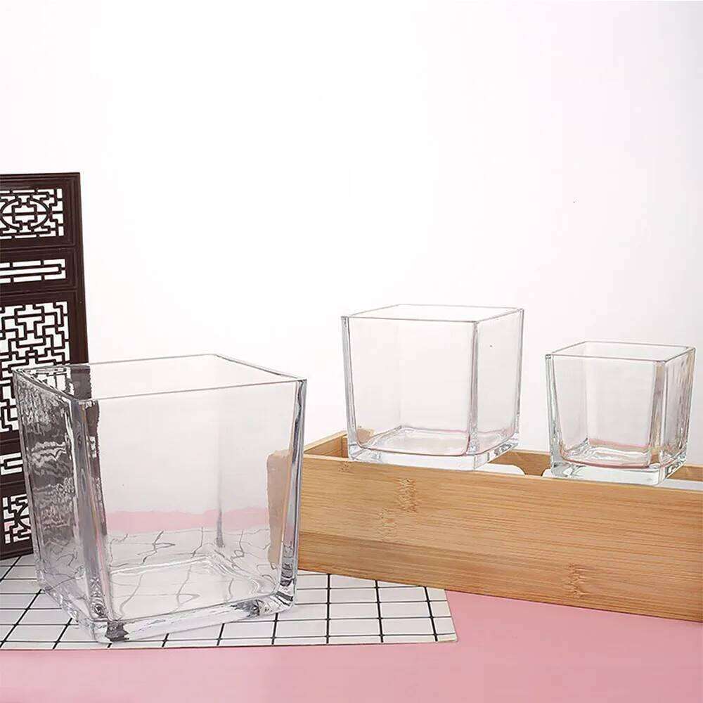 Geometry Square Candlestick Incense Making Candles Jar Supplies Transparent Glass Home Bedroom Desktop Decor DIY Tea Cup Gifts Y260131