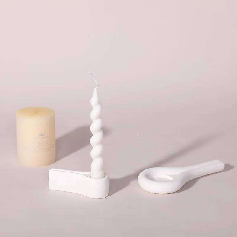 Nordic Ceramic Candlestick White Holders Candle Holder Wedding Table Living Room Home Ornament Decoration Y260131