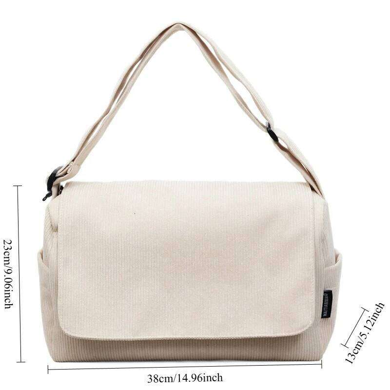 Trendy Corduroy Crossbody Women Fashion Large Capacity Shoulder for Travel Texture Simple and Versatile Commuting Bag XJ260131