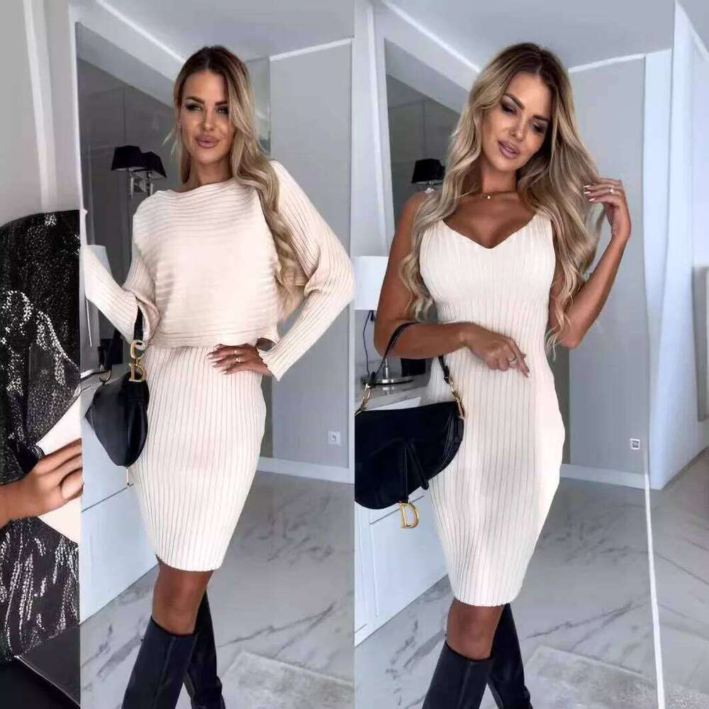 New fashionable casual sexy suit for women in autumn, with a long sleeved top and camisole skirt XJ260131