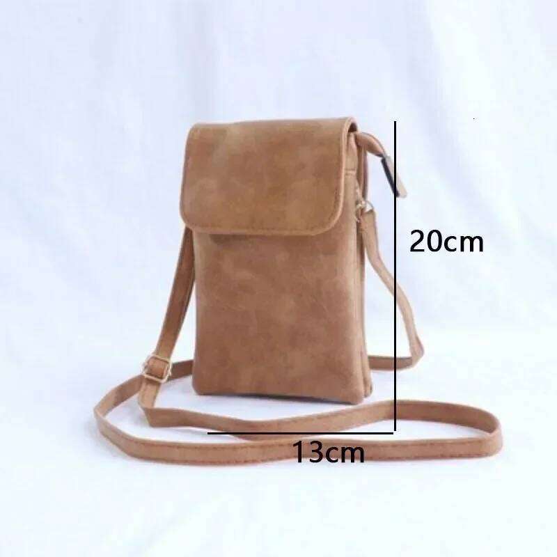 Fashion Crossbody PU Leather Mobile Phone Purse Bags Solid Flap Messenger Bag Small Female Shoulder Handbag for Women