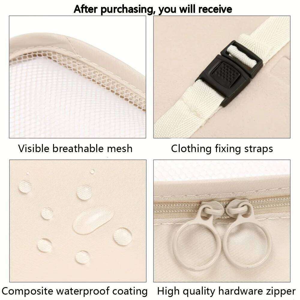 7pcs Large Capacity Travel Organizer Set, Nylon Packing Cubes With Storage Pouch Vacation Style, Portable Luggage Bags