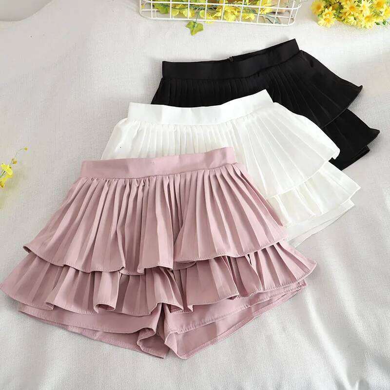Tiered Ruffled Mini High Waist Layered Flowy Chiffon Short Skirt Summer Spring Women Soft-Girl Fairycore Outfit XJ260131