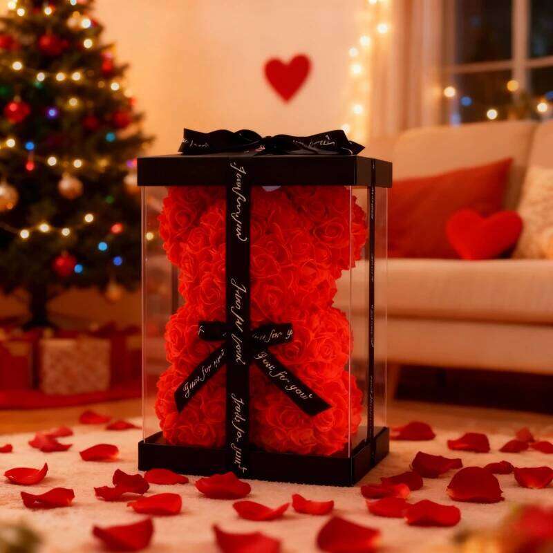 Foam Rose Teddy Bear with Gift Box. Ideal for Weddings, Mother's Day, Thank You To Nurses/teachers or Other Celebrations! Y260131