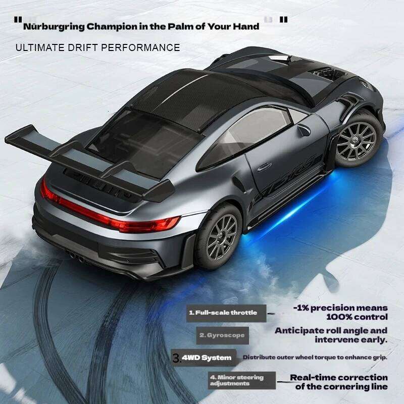 D43 Series 1/43 Full Scale Rc Cars 4wd 2.4g Spiral Instrument High-Speed Drift Racing Car Alloy Body Lighting Model Male Gift Y260131