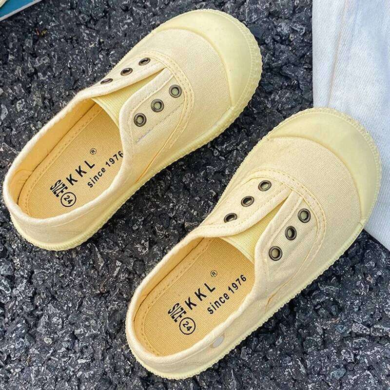 Children Spring Autumn Casual Canvas Boy Fashion Soft Soled Toddler Girl RoundToes Solid Colors Breathable Kid Shoes Y260128