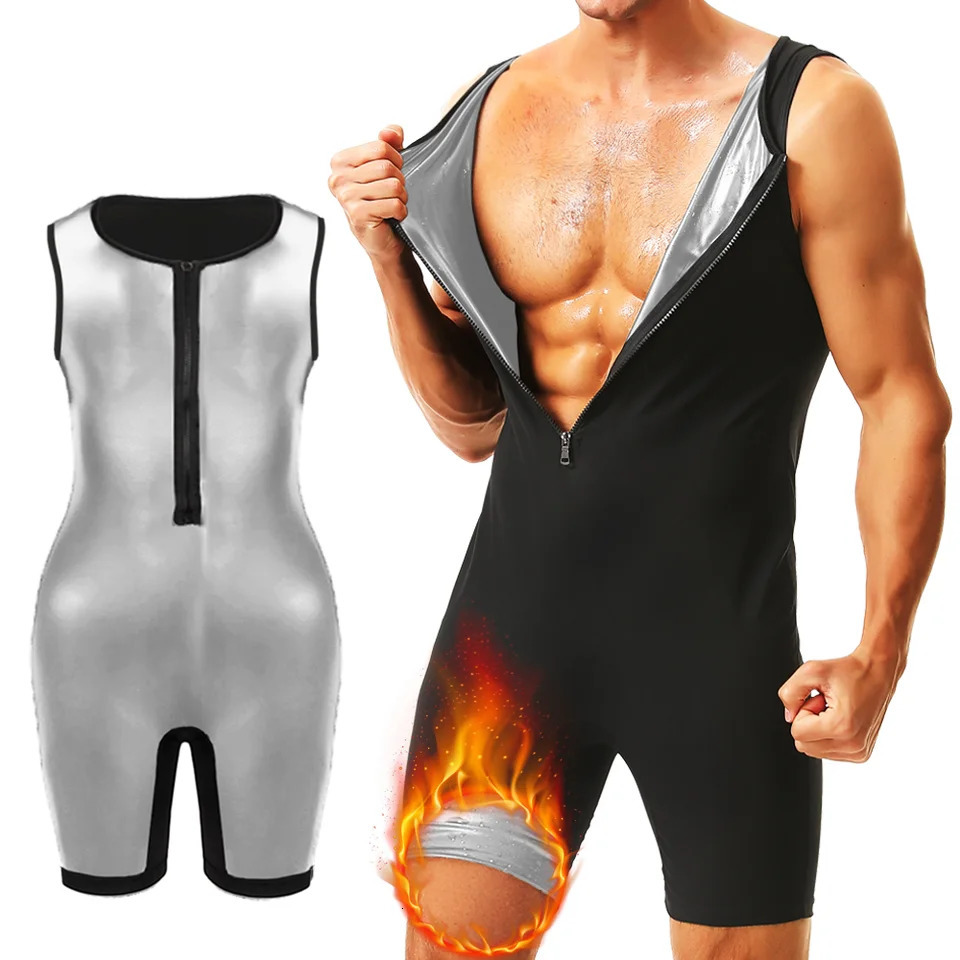 Men Sweat Sauna Bodysuits Waist Trainer Thermal Slimming Body Shaper Corset Belly Control Gym Fitness Fat Burning Shapewear 260108