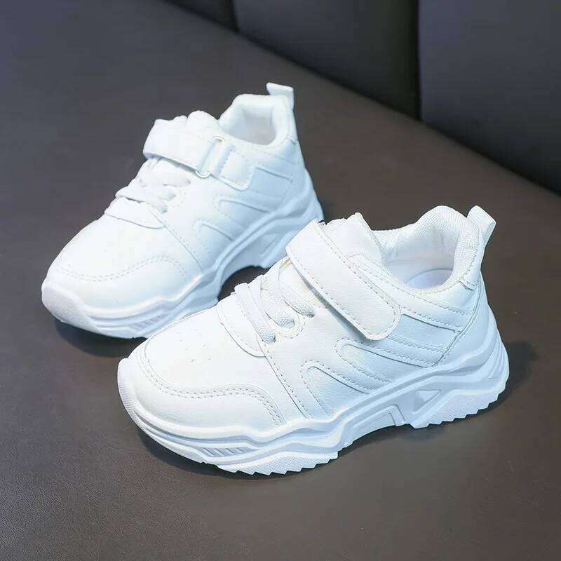 Spring Kids White Sneakers Leisure Chunky Concise Fashion Boys Girls Sport Shoes 26-37 Running All-match Children Trainers Y260128