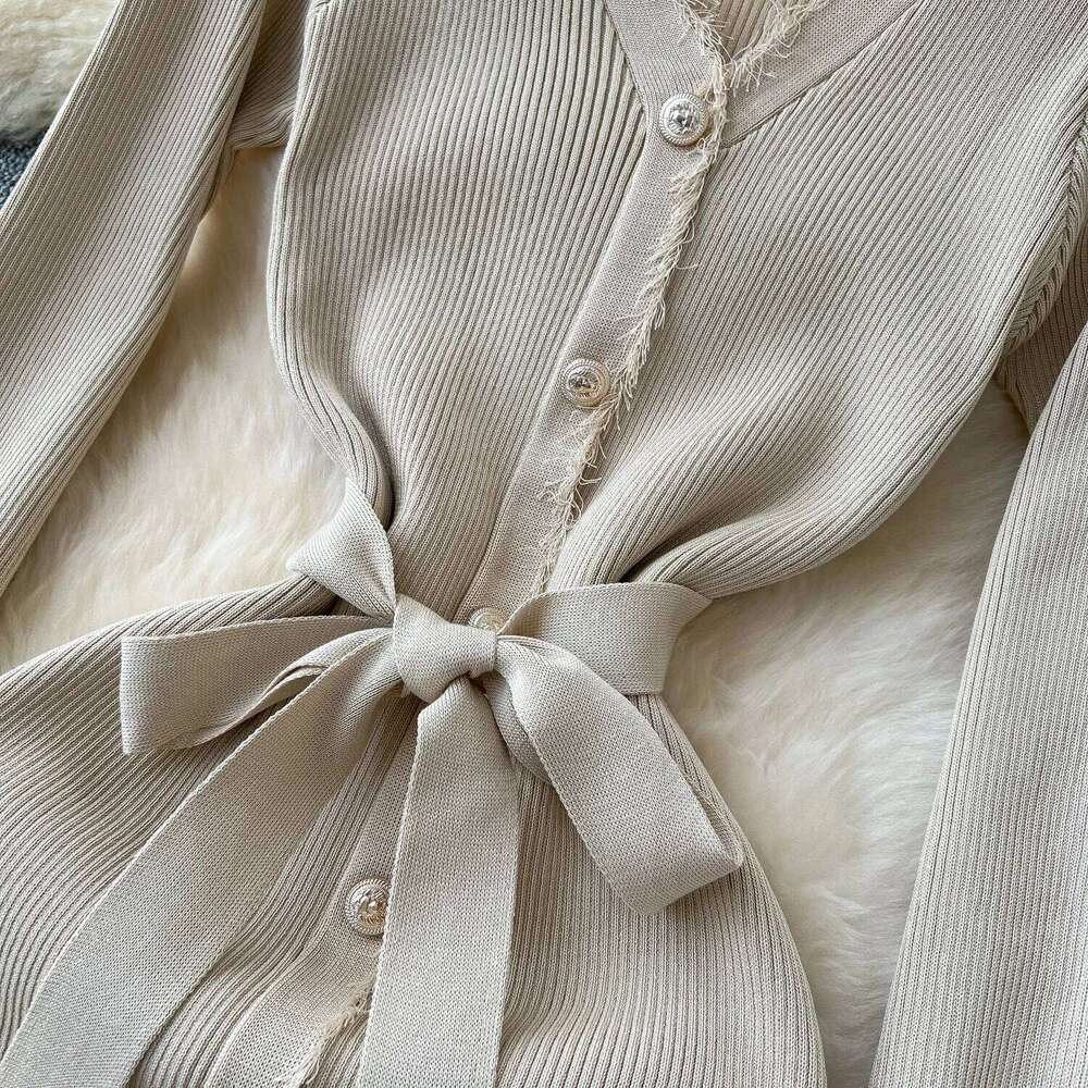 Sweater Knit Spring New In 2024 Casual Elegant Commuter Long Knitted Dress Women's Clothing XJ260131