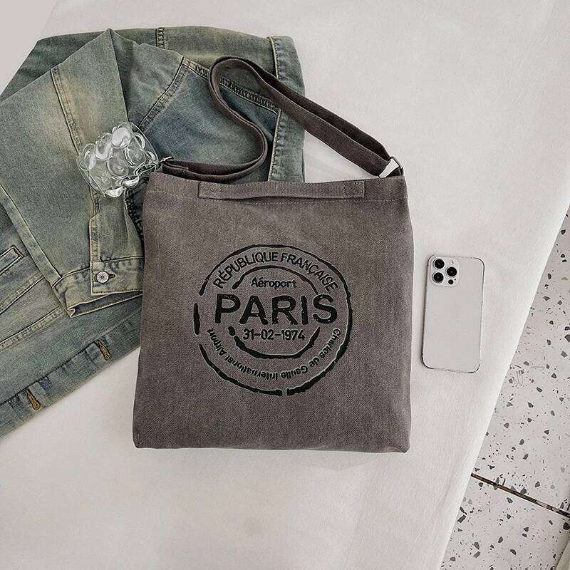 Canvas large capacity crossbody zipper handbag, tote underarm shoulder bag, women's commuting bag