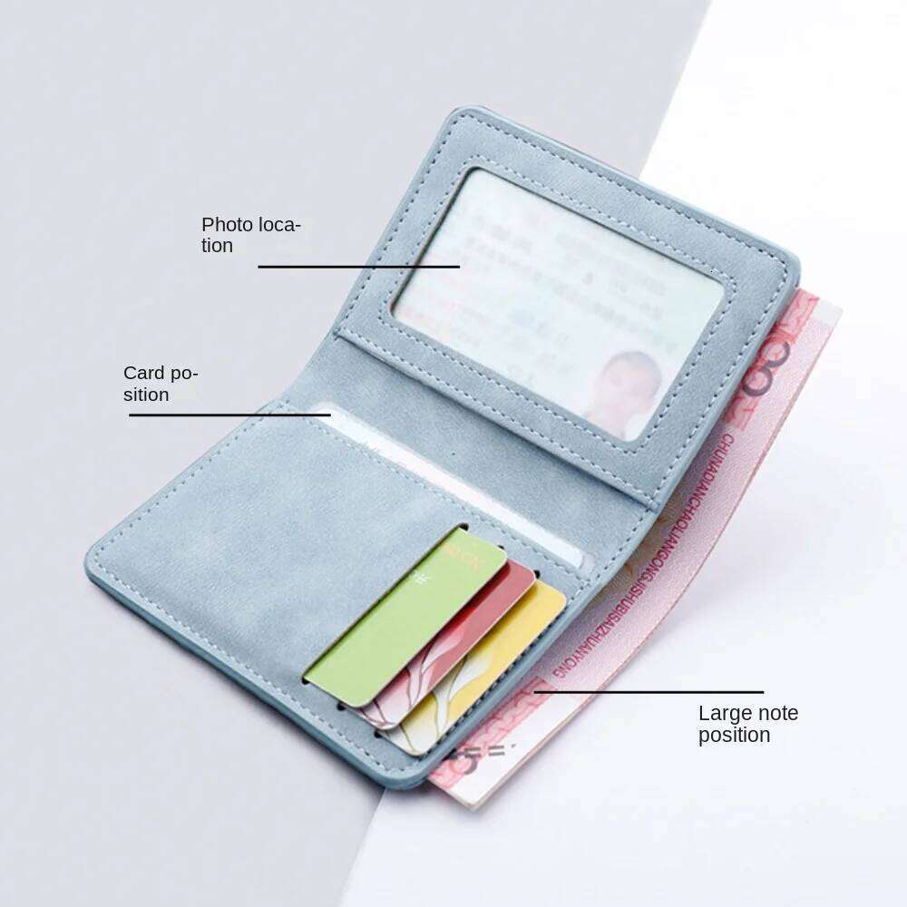 Men/Women Fashion ID/credit Card Holder for Men Multi-Card BagHolder Two Fold Small Wallet Black/gray Coin Purse