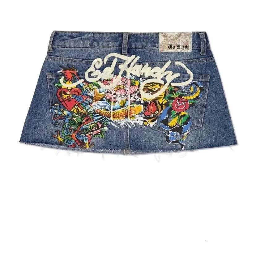 Cross-Border Spring Summer New Hot Girl Waist Y2k Slimming Anti-Exposure American High Street Denim Bodycon Short Skirt for Women