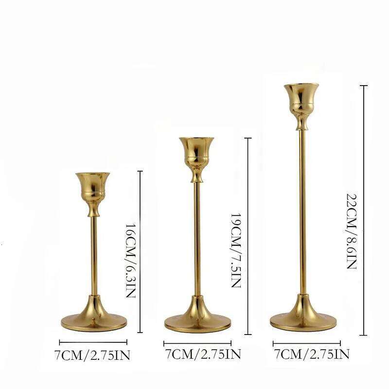Metal Candlesticks Stand,Gold Candle Holder, Coffee Dining Table Centerpieces,Wedding Decoration,Christmas, Halloween Decoration Y260131