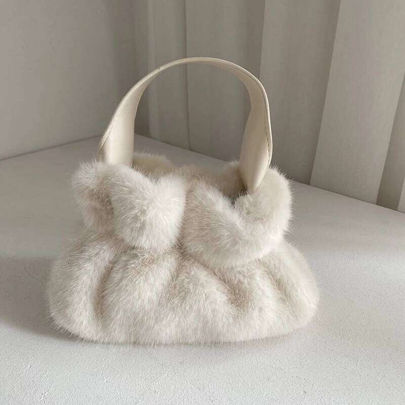 Autumn Winter Women's Plush Handbag 2025 New Personalized Versatile Ladies Imitation Rabbit Fur One Shoulder Crossbody Bag XJ260131