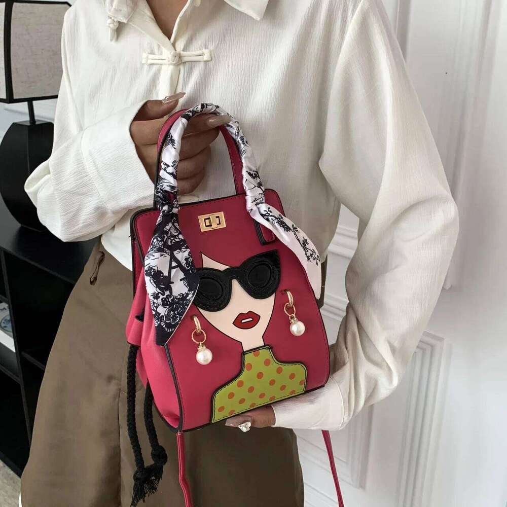 Female Personality Beautiful Woman Single Shoulder Crossbody Bag Foreign Trade Internet Celebrity Tote Handbag XJ260131