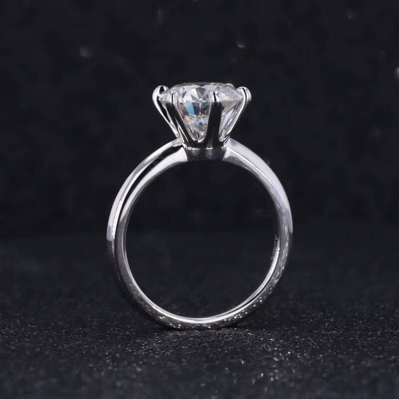 Starsgem Solitaire Style Ring 14k White Gold 25ct Round Brilliant Cut Moissanite Engagement Ring