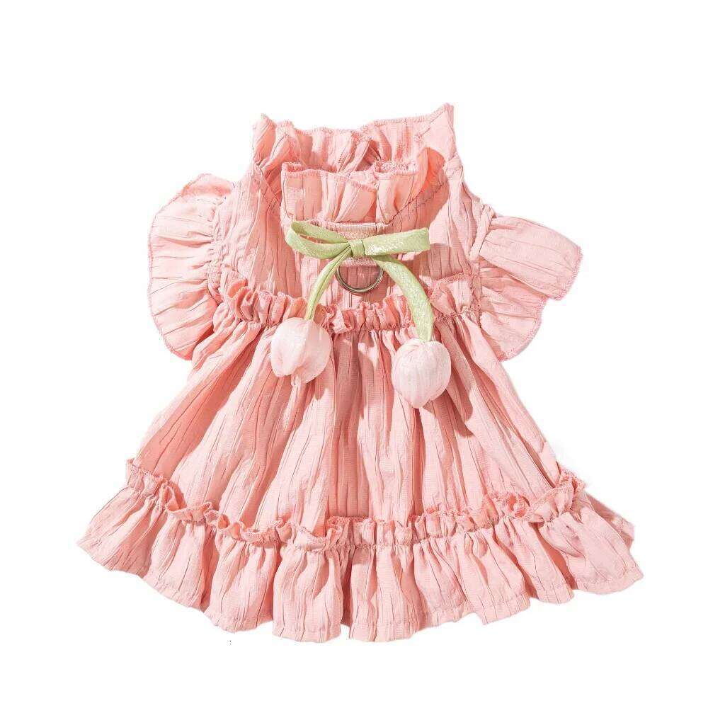 Cute Soft Princess Dress Breathable Washable Bowknot Lace Puppy Clothes Reusable Dog Skirts Spring H260129