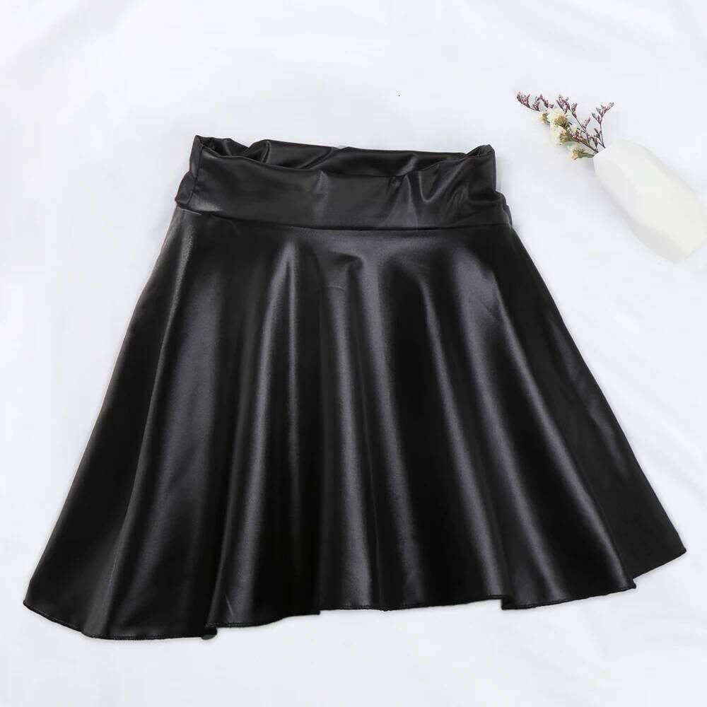 Women Faux Leather Skirts High Waist Elastic Mini Short Skirt Multipurpose For Skater Work Nightclub XJ260131
