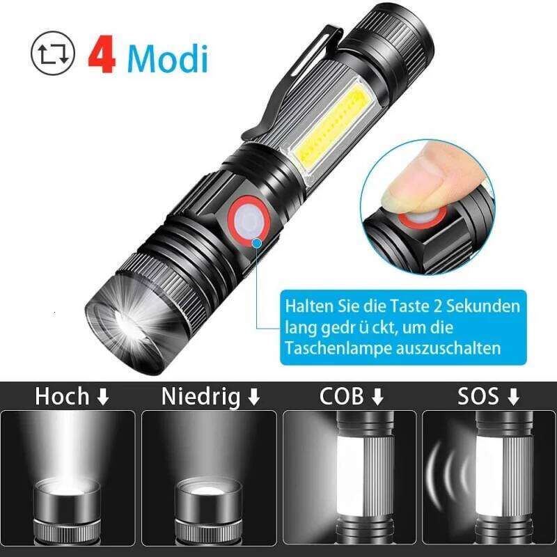 Super Bright Led High Power Torch Light Rechargeable Tactical Flashlight 18650 Battery Camping Fishing Lamp H260131