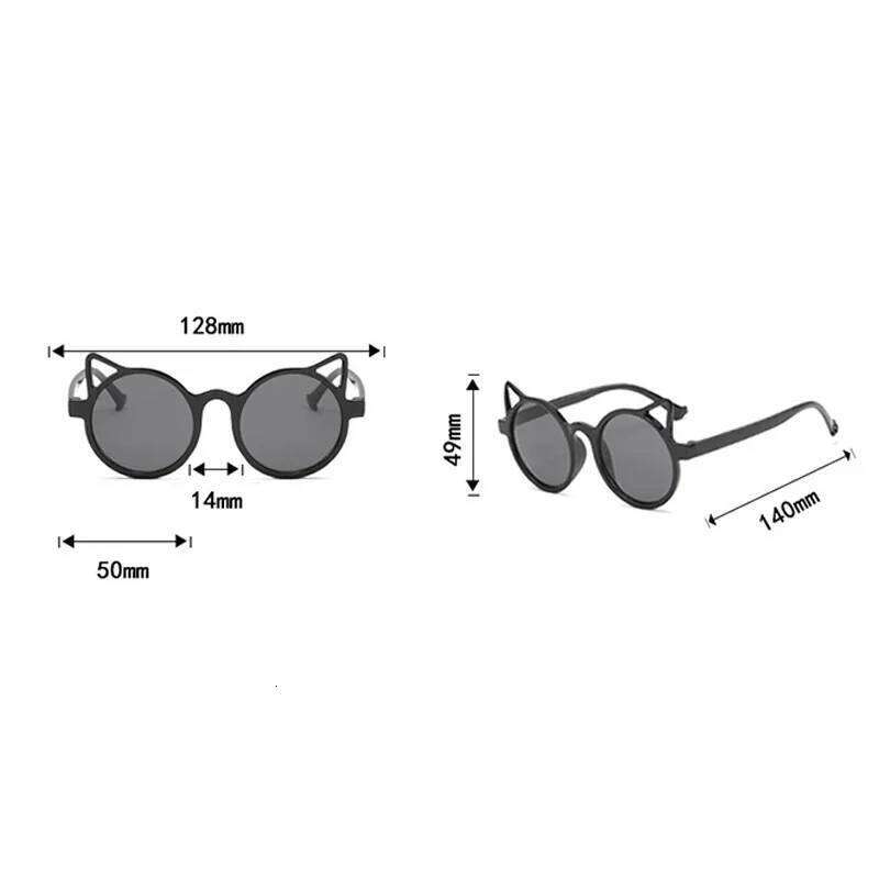 New Kids Sunglasses Cute Cat Ears Children Eyewear Girls Boys Baby Sun Glasses Outdoor Protection Vintage Muti-colors Eyeglasses H260130