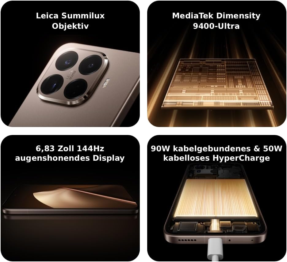 Xiaomi Smartphone, Xiaomi 15T Pro 12+256 GB, 6.83 Inch 144 Hz Eye-Friendly Display, MediaTek Dimensity 9400+, 50MP Leica 5X Pro Telephoto Lens, 5500 m