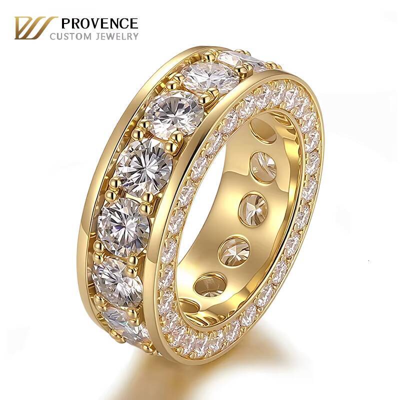 18K 14K 10K Solid Gold Original Design D VVS Moissanite Ring Chunky Fine Jewelry Rings for Couples Men Party Christmas Gift