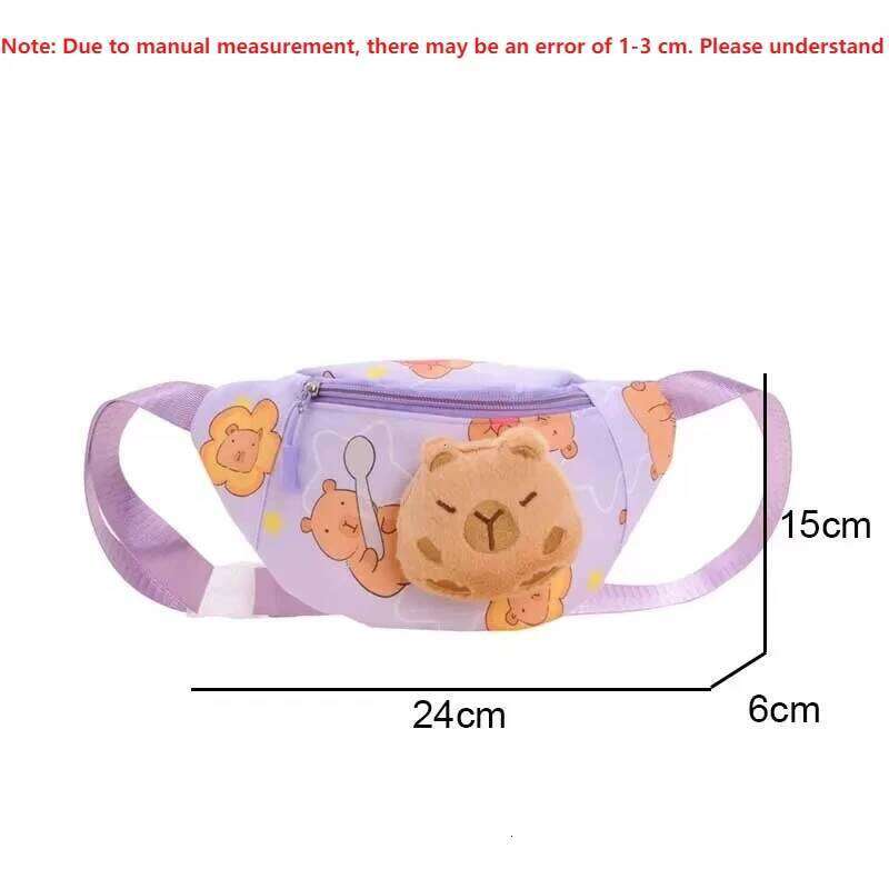 Simple Adjustable Shoulder Strap Large Capacity Waist Cartoon Capybara Children's Chest Bag with Plush Doll