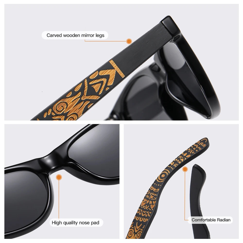 GM Wooden Bamboo Polarized Mens Sunglasses Oval Frame Women Sun glasses S5097 Male Oculos de sol Masculino carton 260120