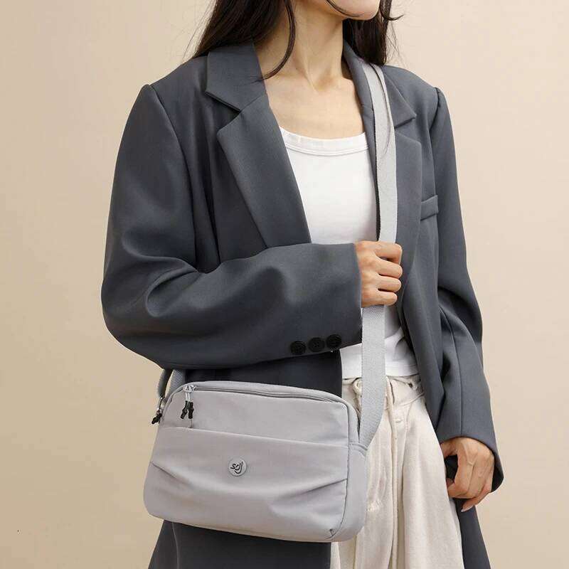 New Korean version macaron colored nylon cloth versatile travel small square crossbody shoulder women's bag