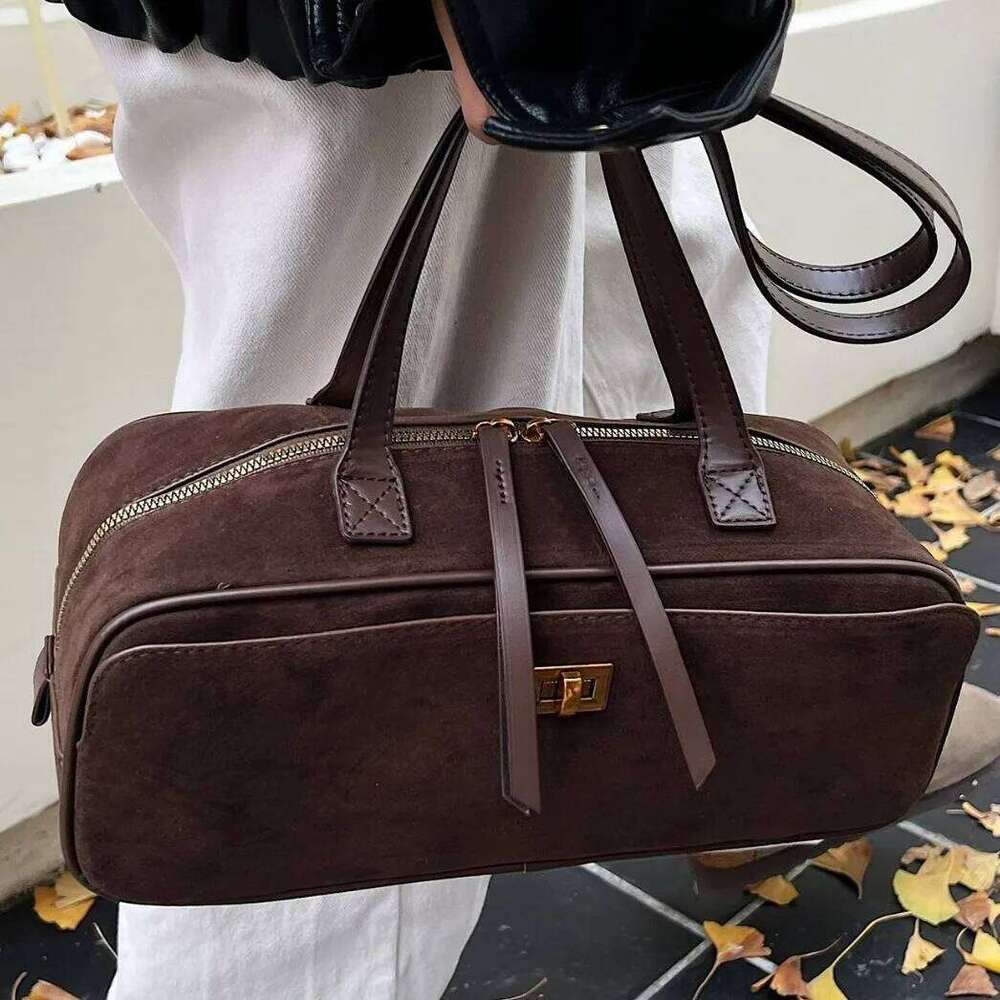 Pillow-shaped Crossbody Matte Suede Leather Handbag Retro Women's Shoulder Underarm Bag XJ260131