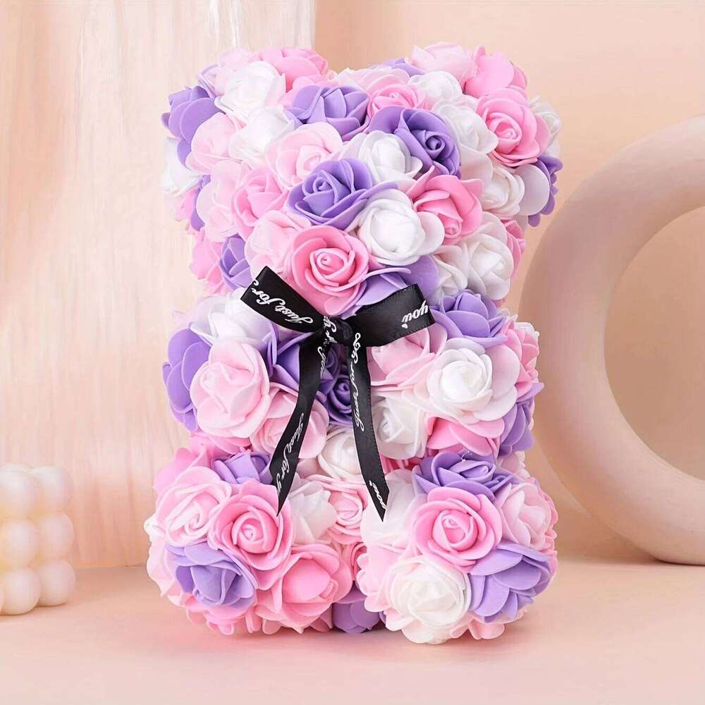 1 Multicoloured Realistic Foam Rose Flower Bear Christmas/Valentine's Day/Mother's Day/Anniversary/Wedding Gift Y260131