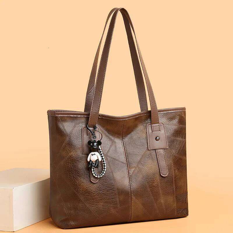 Trendy Women's New Large Capacity Tote Bag with Horizontal Square Zipper Single Shoulder Handbag XJ260130