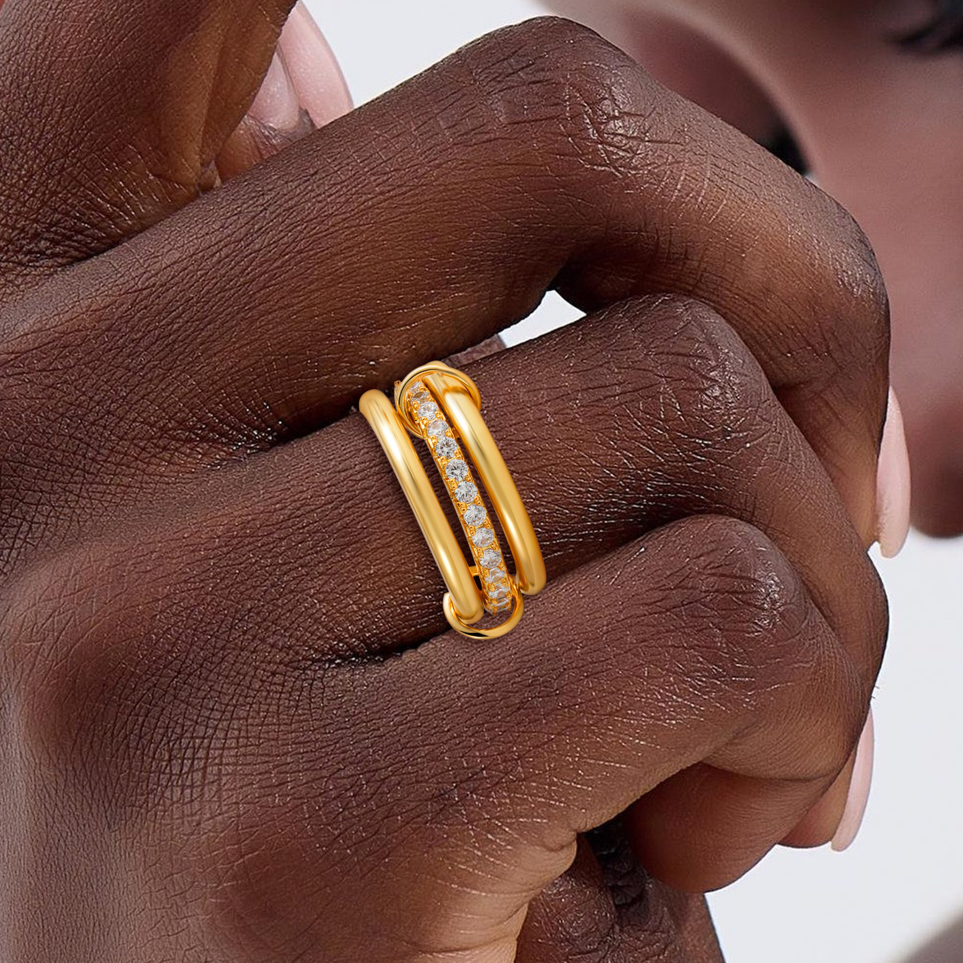 New Designer Fashion Women Ring Bowknot Ribbon Irregular Strip Cross Stackable Light Luxury Jewelry Accessories Rings Engagement