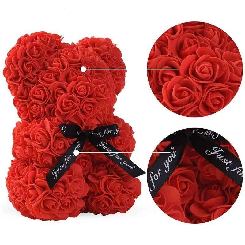 2025 Artificial Flower Valentine's Gift Eternal Rose Teddy Bear Mom Mother's Day Birthday Anniversary Gifts Decoration Y260131