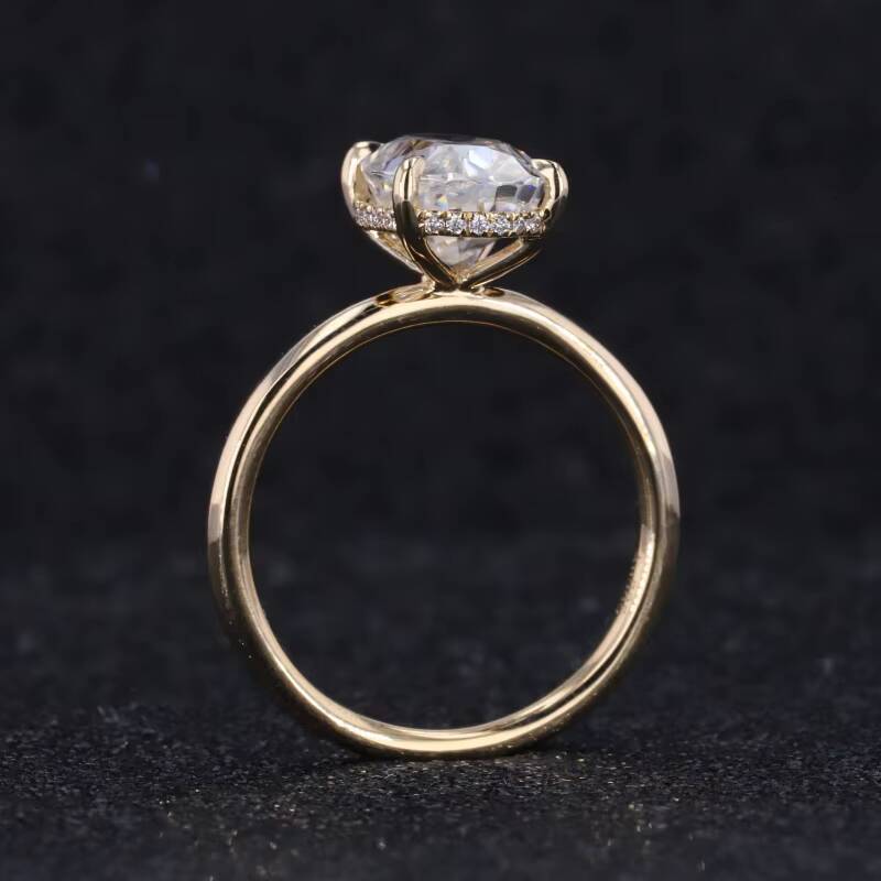 Classic Design Hand-made Solitaire Style 14k Solid Gold 811mm Oval Moissanite Stone Ring