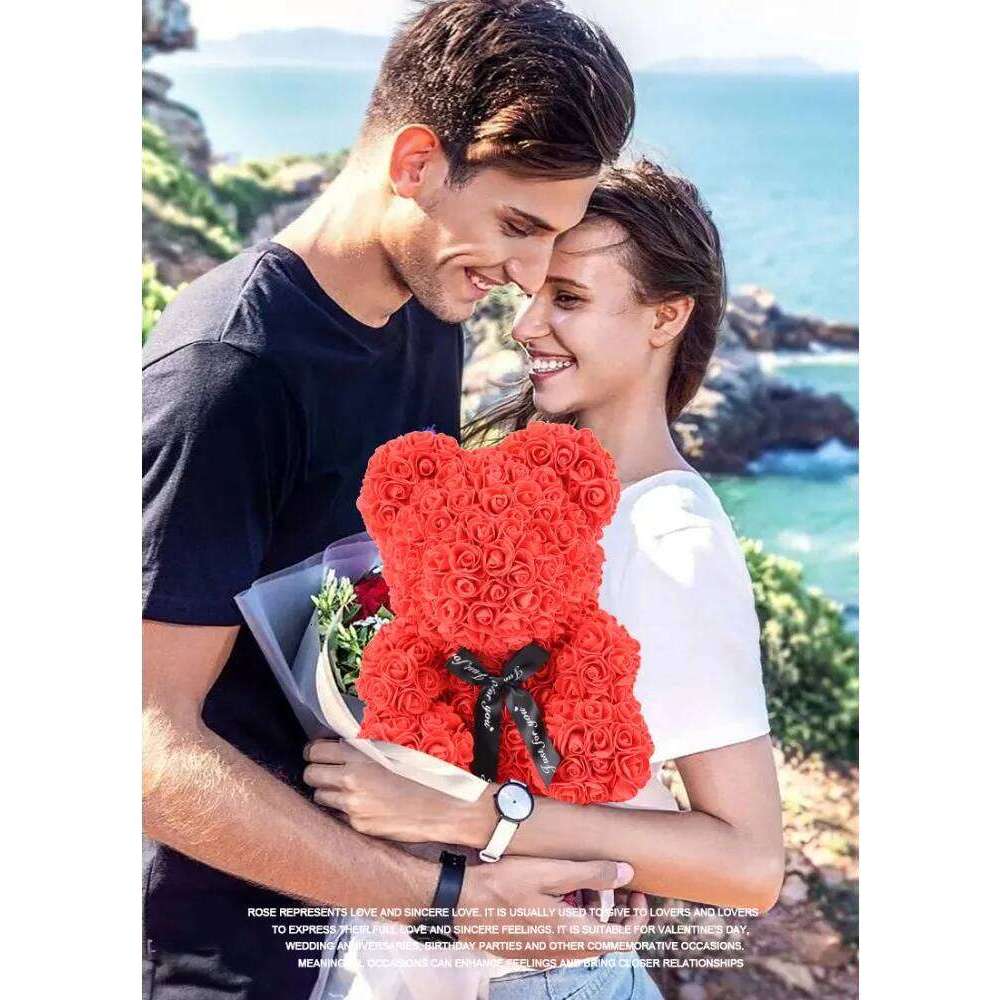 Bear with rose in a gift box for Valentine's Day, Christmas, and birthday presents. Y260131