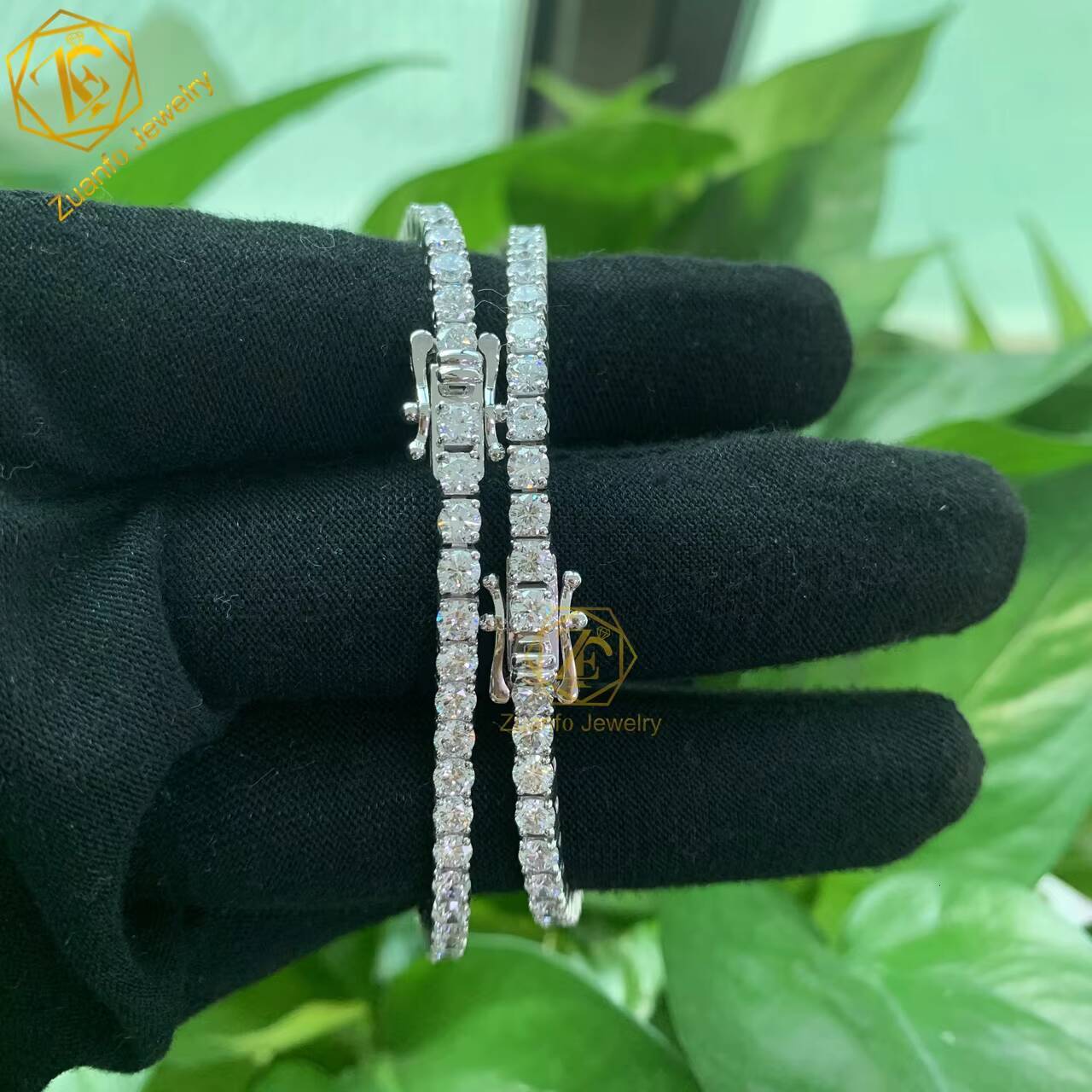 100 LAB Grown Diamond Bracelet 4mm 7in 8inches 10K Solid Gold DEF VVS-VS LAB Diamond Bracelet Tennis Chain for Women Man