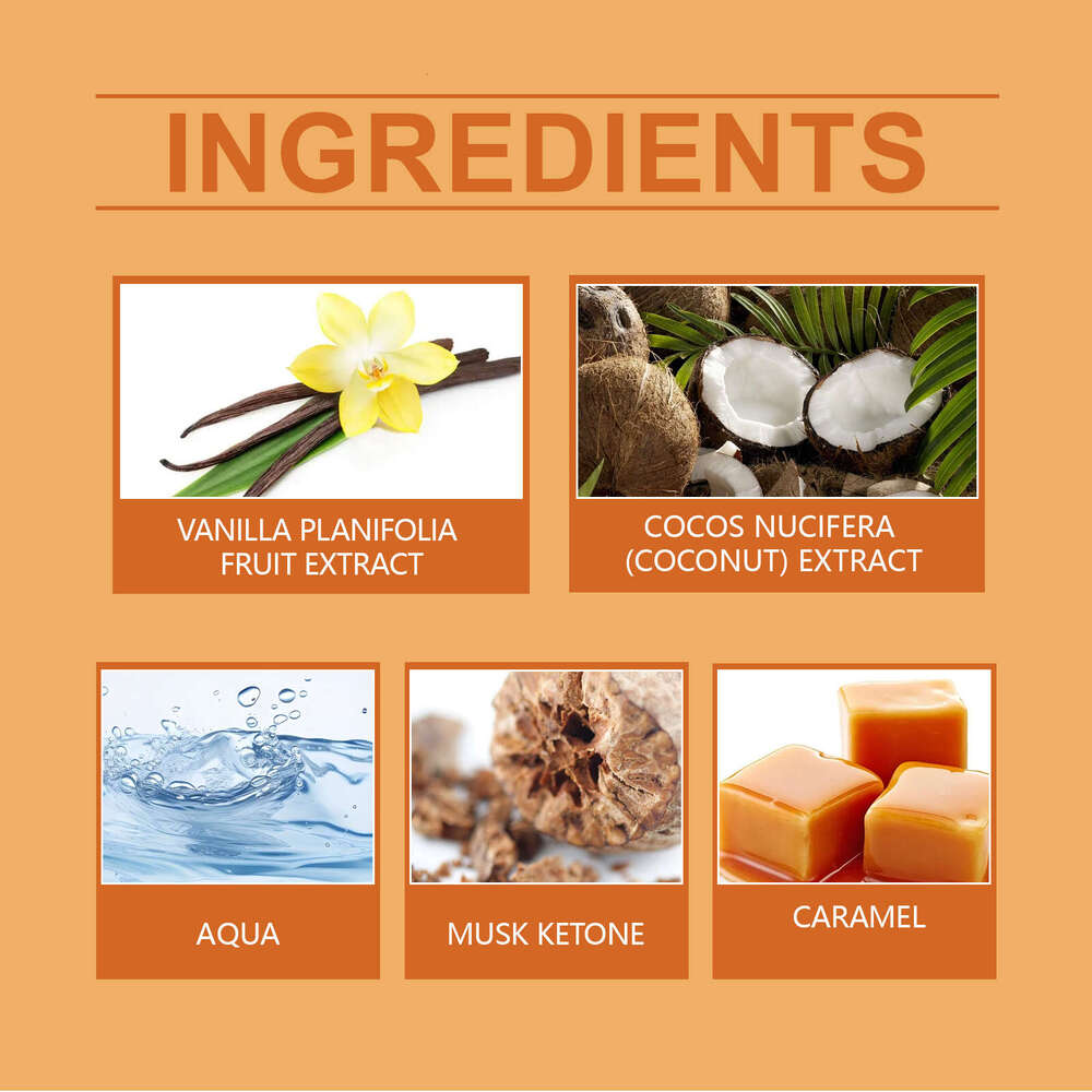 EELHOE Caramel Vanilla Body Perfume Spray Lightweight Gentle Scent Natural Fresh Not Greasy Elegant Fragrance S260131