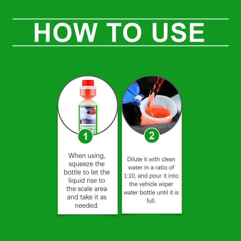 RAYHONG Windshield Wiper Fluid Concentrated Formula Removes Oil Film, Anti-Scratch, Clear Vision S260131