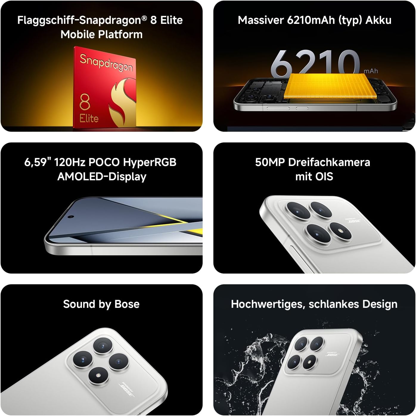 POCO F8 Pro 5G 12+256GB / 12+512GB Smartphone 6.59 inches Android 16 HyperOS 3 BT5.4 Octa-core Quad Camera 50 MP+50 MP+8 MP+20 MP 1156 x 2510 pixels