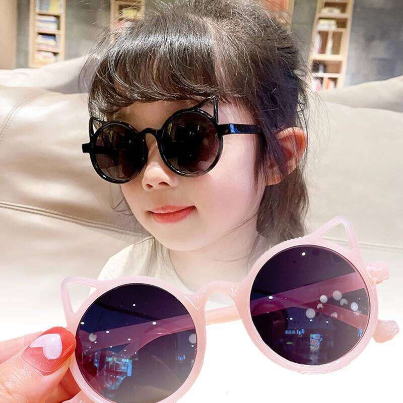 Kids Baby Girls Boys Cute Cartoon Animal Ears Glasses Outdoor Sun Protection Classic Vintage Children Sunglasses H260130
