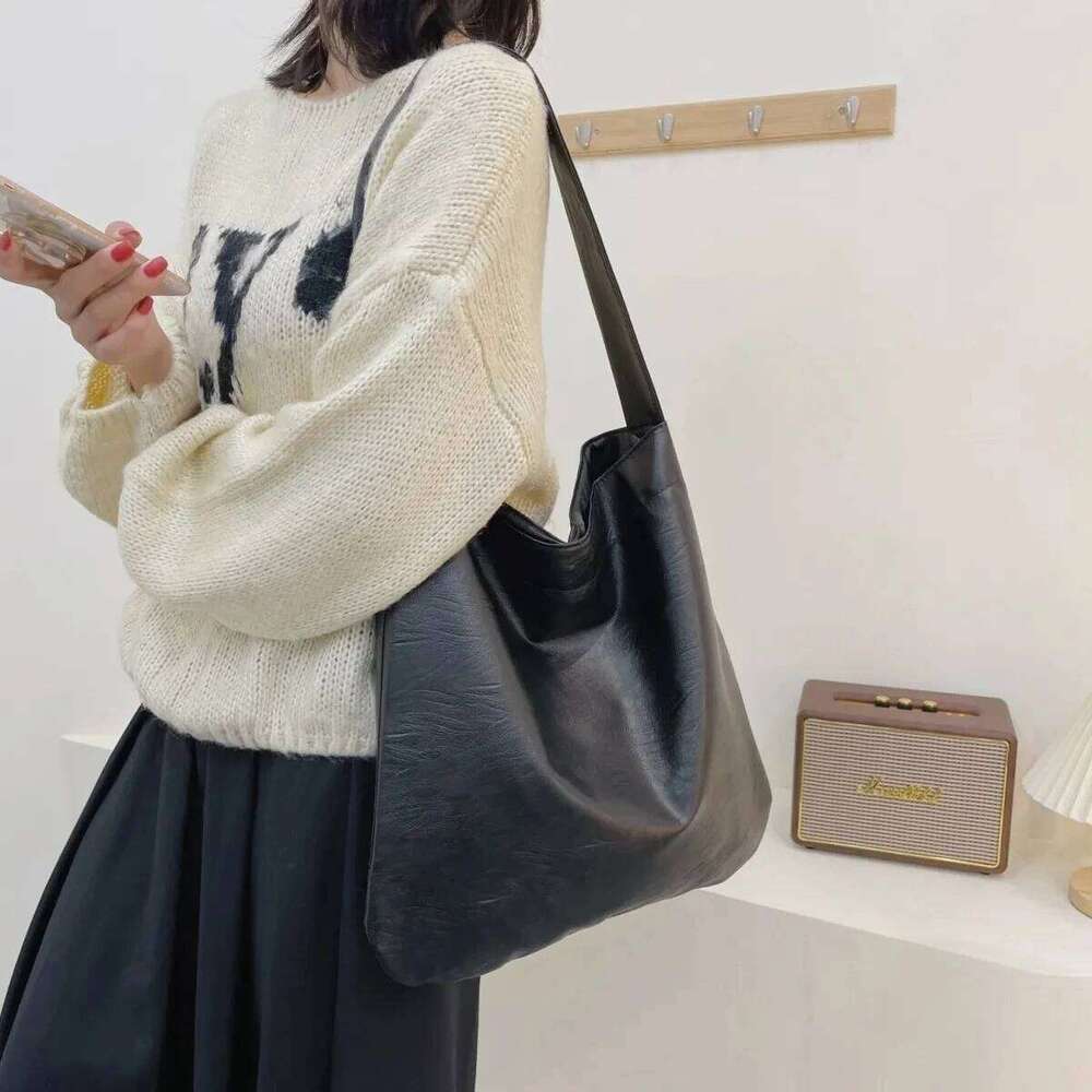 Vintage Female Winter PU Leather Shoulder Bags Fashion Large Capatiy Women Hobo Bag Office Handbag Casual Simple Shopping Totes XJ260130