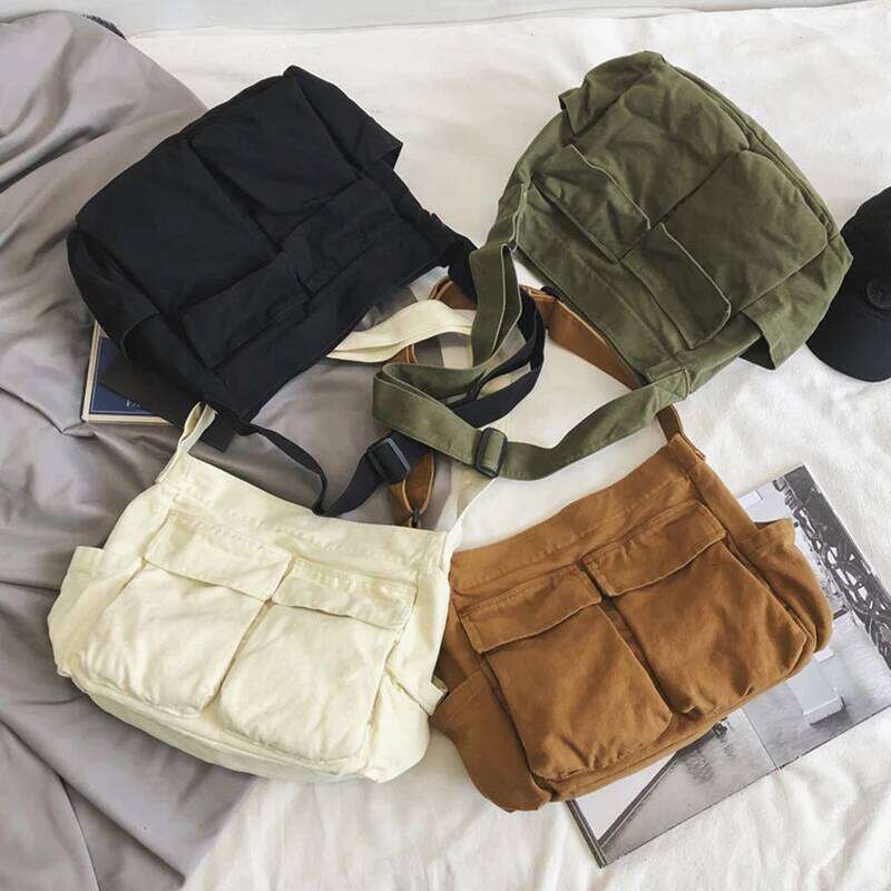 Girl Canvas Teenager Shoulder Teenage Women's Messenger Bags Ladies Casual Bag Teen Handbag Crossbody Purse