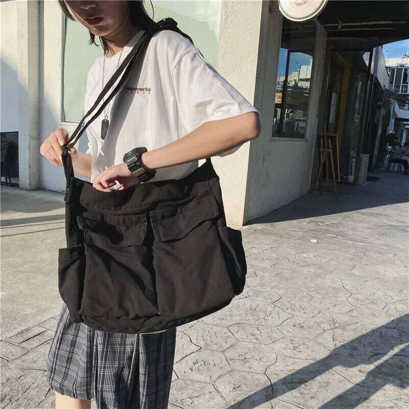 Girl Canvas Teenager Shoulder Teenage Women's Messenger Bags Ladies Casual Bag Teen Handbag Crossbody Purse