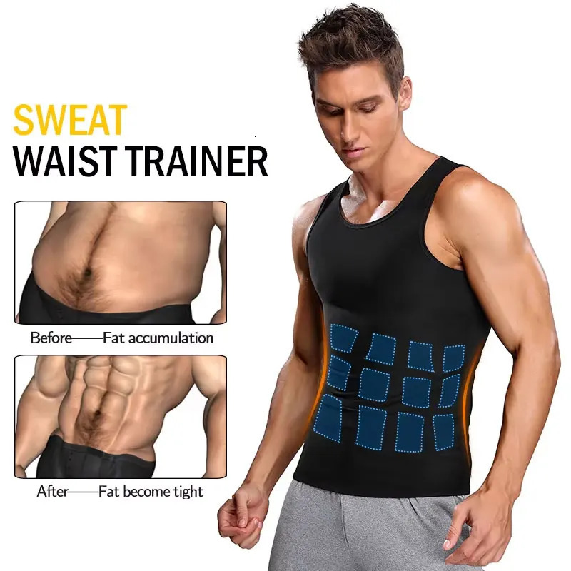 Men Body Shaper Waist Trainer Sweat Vest Compression Shirt Weight Loss Slimming Shapewear Workout Tank Tops Fitness 260108